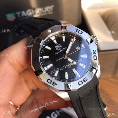 Swiss Replica TAG Heuer Aquaracer 300 Meters Watch Black Rubber Strap